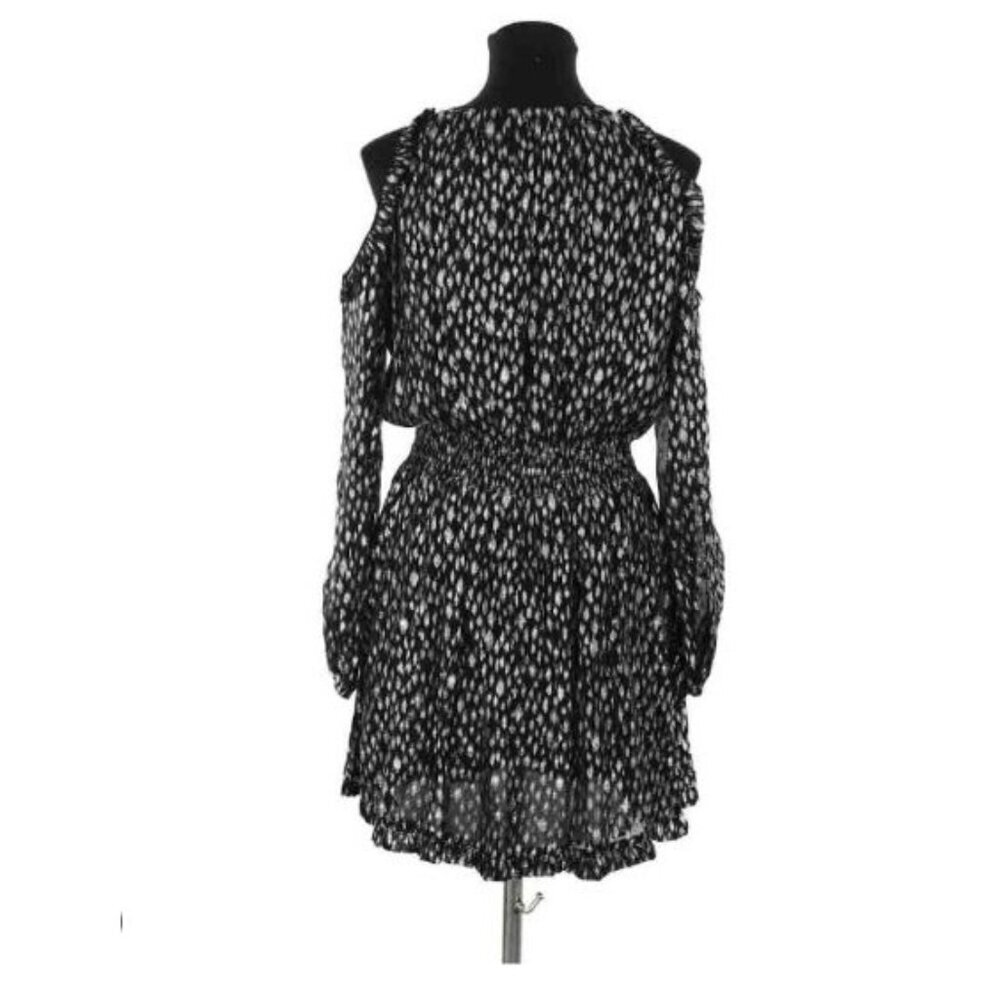 The Kooples Black & Silver Leopard-Print Cold-Shoulder Mini Dress & Buckle Belt - Picture 5 of 10